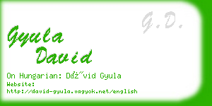 gyula david business card